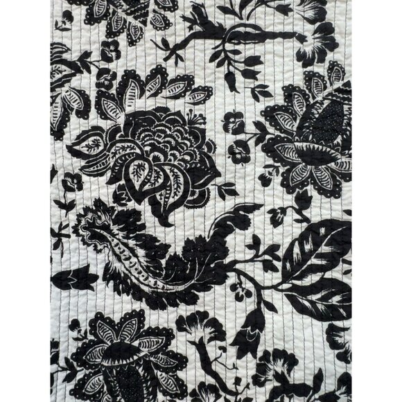 Nomadic Traders Quilted Reversible Cotton Jacket Coat S Black & White Floral - Picture 9 of 14
